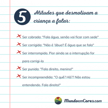 Cinco atitudes que desmotivam a criança a falar